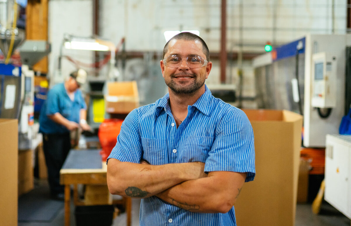 Entrepreneur in a manufacturing facility